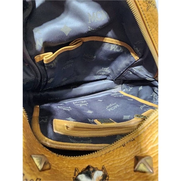 Authentic MCM Visetos Studded Small Stark M Backpack Cognac - Picture 12 of 16
